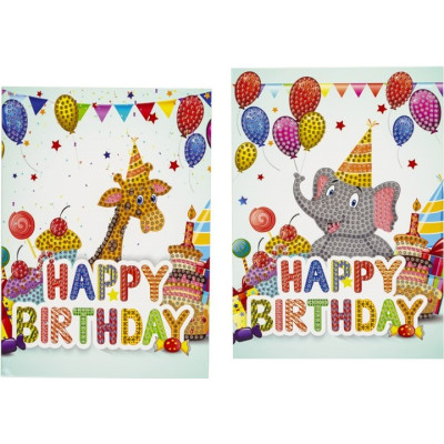 Набір для творчості зі стразами (листівка) "Go to art" /189141/ "Серія Happy birthday" 6 шт, 13*18 см