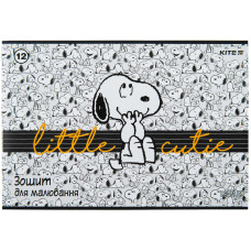 Альбом для малювання А4/12арк. "Kite" /SN23-241/ скоба, гібр. лак + УФ лак, Snoopy (20/160)