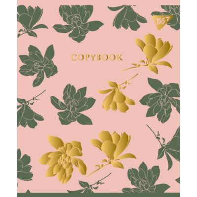 Зошит уч. "YES" 48арк.# /764360/ "PASTEL FLOWERS" мат. ВДЛ+софт-тач+фольга золото (5/100)