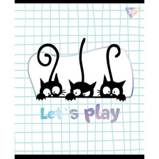 Зошит уч. "YES" 48арк.# /765275/ "Playful kitties" софт-тач+фольга срібло голограф. (5/100)