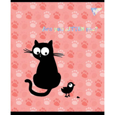 Зошит уч. "YES" 48арк.# /765275/ "Playful kitties" софт-тач+фольга срібло голограф. (5/100)