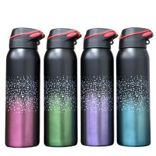 Пляшка-термос для води "JO" /O150/ "Snow" 350ml, з петлею і соломинкою, подвійна стінка, мікс
