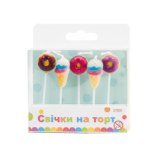 Набір свічок для торту "Maxi" /MX629181/ "Sweets" 5 шт (1/24)