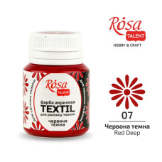 АКРИЛ для тканин "ROSA TALENT" /407/ Червоний темний, 20 мл (1/140)