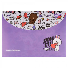 Папка-конверт на кнопці А4 "Yes" /492193 "Line Friends" (1/10/150)