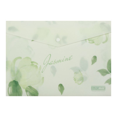 Папка-конверт на кнопці А4 "BuroMAX" /BM.3943-38/ матов.пластик, ARABESKI, м'ятний (12/360)