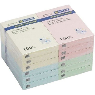 Папір з клейким шаром "BuroMAX" 51*76 /ВМ 2311-99/  100арк. МІКС (12/144)