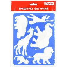 Трафарет "1В" /940356/ пластиковий "Тварини із Африки"  20х16 (1/10/120)