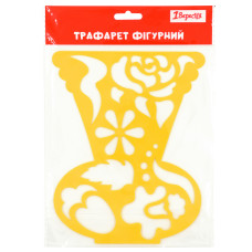 Трафарет "1В" /940382/ фігурний "Ваза і квіти"  20х16 (1/10/100)