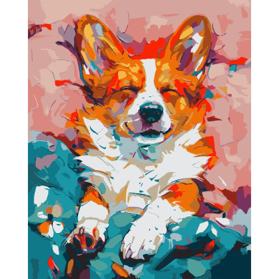 Картина за номерами "SANTI" /955747/ "Улюблений коргі", 40*50см