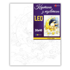 Картина за номерами "SANTI" /956443/ "Зайченя з зірочкою", 30*40см, LED підсвітка