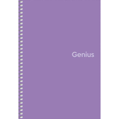 Блокнот "Genius" спіраль /A5-080-6806K/ ##, пластик 0,5 мм, 70 г/м2, заокруглені кути (4/80)