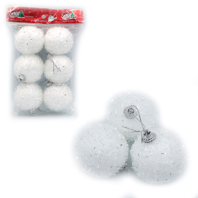 Набір новорічних кульок "JO" /DSCN1519/ "Snow" 5см 6шт. (1/144)