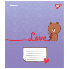 Зошит уч. "YES" 12арк.// /766934/ "Line Friends. Love letter" (25/500)