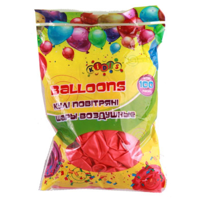 Кульки повітряні "Kidis" /8644/ Червоний перламутр, 12" 100шт/упак