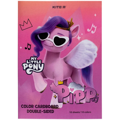 Картон кольоровий А4/10 "Kite" /LP24-255/ двосторонній 10кол. "My Little Pony" (1/50)