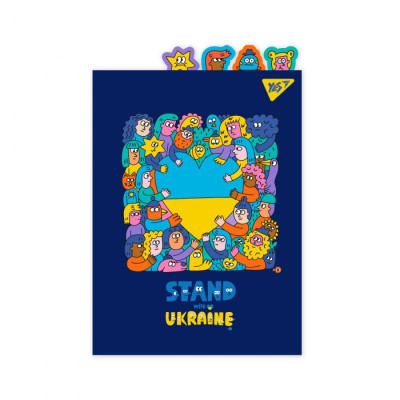 Папка-куток А4 "Yes" /492182/ "Stand with Ukraine" з фигурними роздільниками (1/24/96)