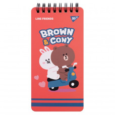 Блокнот 80х160/60 подвійна спіраль "YES" /151762/ "Line Friends" Brown&Cony (1/30/60)