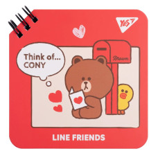 Блокнот 110х110/80 подвійна спіраль "YES" /151751/ "Line Friends" Think of Cony (1/30/60)