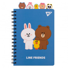 Блокнот А5/80 == спіраль "YES" /151775/ "Line Friends" з фігурними роздільниками (1/10/20) Блокнот А5/80 == спіраль "YES" /151775/ "Line Friends" з фігурними роздільниками (1/10/20)