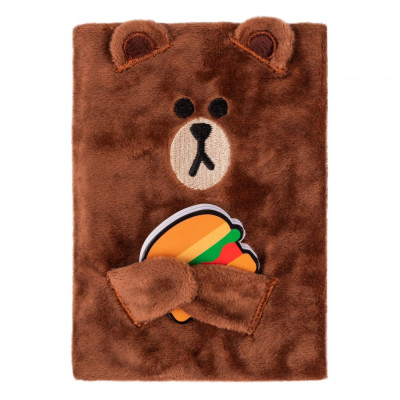 Блокнот пухнастий А6/80 == "YES" /151745/ "Line Friends" Brown (1/12/24)