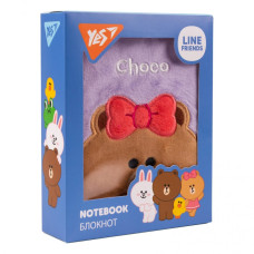 Блокнот пухнастий А6/80 == "YES" /151746/ "Line Friends" Choco (1/12/24)