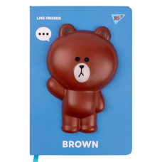 Блокнот-сквіш А5/128 #== "YES" /151802/ "Line Friends. Brown" твердий  (1/12/24)