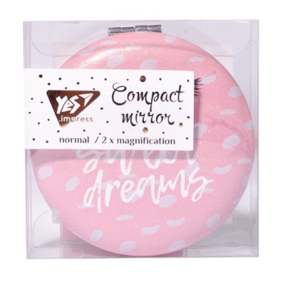 Дзеркало косметичне компактне "YES" /707299/ "Donna", кругле, 7,5 см (1/12/144)