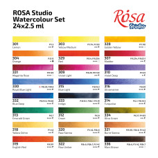 Акварель "ROSA Studio" /3405002/ 24кол*2,5мл, кювета, картон PLEIN AIR (1/12)