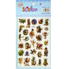 Наліпки "WB" /LTD2-2/ пластик об'ємні з фольгою 14*24,5см Меми Italian Brainrot (20)