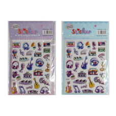 Наліпки "WB" /LTD20/ пластик об'ємні з фольгою 14*24,5см Музика (20)