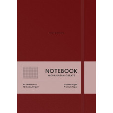 Блокнот А5/96 арк. "Школярик" /A5-7145KDark Red/ # обкл.поліуретан тверда, крем блок, 80г/м2 "Dark Red" (1/12)
