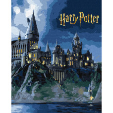 Картина за номерами "Ідейка" /KHO5230/ "Harry Potter: Гоґвортс вночі з фарбами металік extra" 40*50см