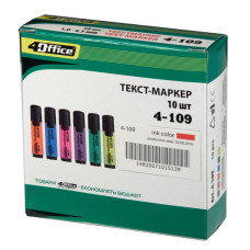 Маркер текстовий "4OFFICE" /4-109/ 1-5 мм, ПОМАРАНЧЕВИЙ (10)
