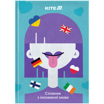 Зошит-словник іноземна мова 145*210мм/60 арк "Kite" /K25-407-1/ Girl  тверда обкл, виб.УФ лак, 65г/м2 (1/20)
