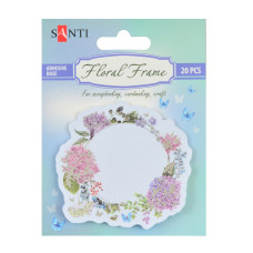Набір паперових декорів "Santi" /742547/ з клейким шаром "Floral frame", фольгований, 20 шт. в уп. (1/12/432)