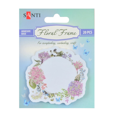 Набір паперових декорів "Santi" /742547/ з клейким шаром "Floral frame", фольгований, 20 шт. в уп. (1/12/432)