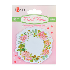 Набір паперових декорів "Santi" /742546/ з клейким шаром “Floral frame”, фольгований, 75 мм, 20 шт. в уп. (1/12/432)