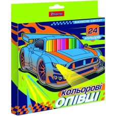 Олівці кольорові "1В" 24 кол. /290626/ "Street race", пласт. корпус (1/6/120) Олівці кольорові "1В" 24 кол. /290626/ "Street race", пласт. корпус (1/6/120)