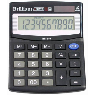 Калькулятор "Brilliant" /BS-210/ настол.10-разр,1 пам.100*125