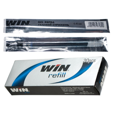 Стрижень гелевий "WIN" /Gel Refill/ синій, 130мм, 0,6мм (30/150)