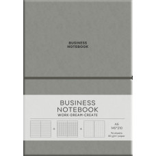 Блокнот А5/96 арк. "Школярик" Business /A5-7134Gray/ == обкл.поліуретан м'яка, крем блок, 80г/м2 "Dark Gray" (1/12)