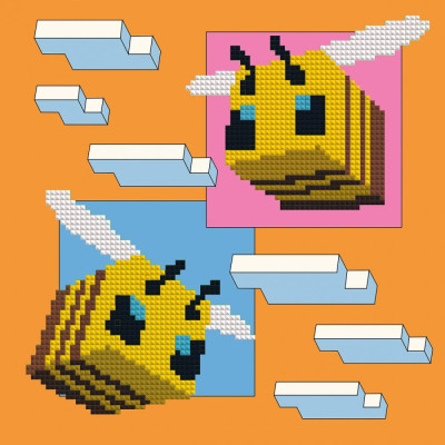Картина за номерами "SANTI" /954928/ "Minecraft. Бджілки", 25*25см, з алмазною мозаїкою