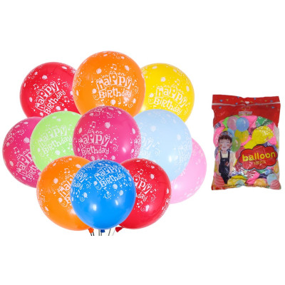 Набір повітряних кульок /302-1/ 30см "Happy birthday" набір 100 шт. мікс