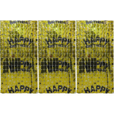 Фотозона-шторка з фольги /13002-G/ "Квадрат-Happy Birthday" 1*2м 2.0мкр.,золото (1/12)
