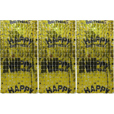 Фотозона-шторка з фольги /13002-G/ "Квадрат-Happy Birthday" 1*2м 2.0мкр.,золото (1/12)