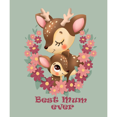Алмазна мозаїка "Go to art" /177219/ "Best mum ever. Олені"  21*25см на картоні 5D