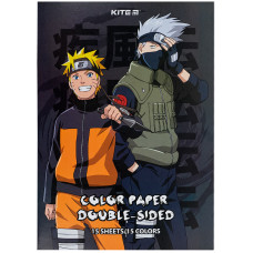 Папір кольоровий "Kite" /NR24-250/ двосторонній А4/(15арк/15кол) Naruto Shippuden (1/50)