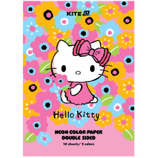 Папір кольоровий "Kite" /HK24-252-1/ неон A4/(10арк/5кол) Hello Kitty (1/50)