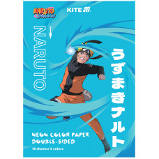 Папір кольоровий "Kite" /NR24-252/ неон A4/(10арк/5кол) Naruto Shippuden (1/50)
